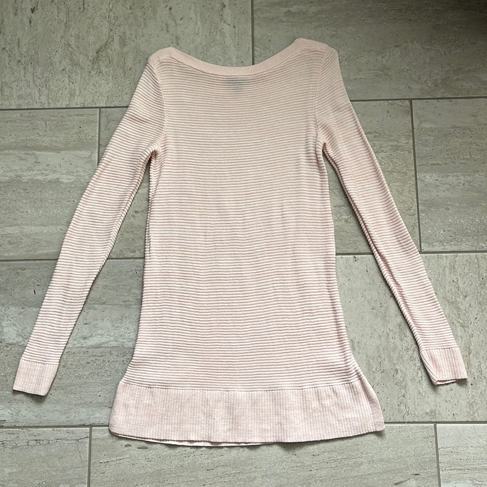 Ann Taylor factory pink ribbed tunic